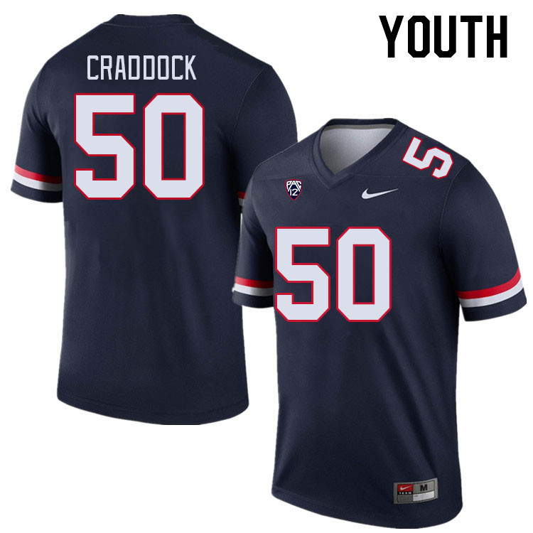 Youth #50 Brandon Craddock Arizona Wildcats College Football Jerseys Stitched-Navy